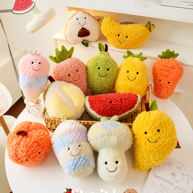 Grab the new fruit and vegetable series plush toys, fruit dolls, wedding throw dolls, holiday gifts, street stalls, hot sales