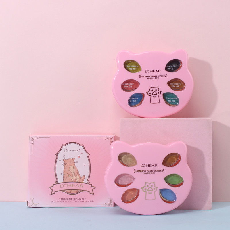 Lucky Colorful Transformation Makeup Box Lip Gloss Blush Foundation Five Color Eye Shadow Q2171