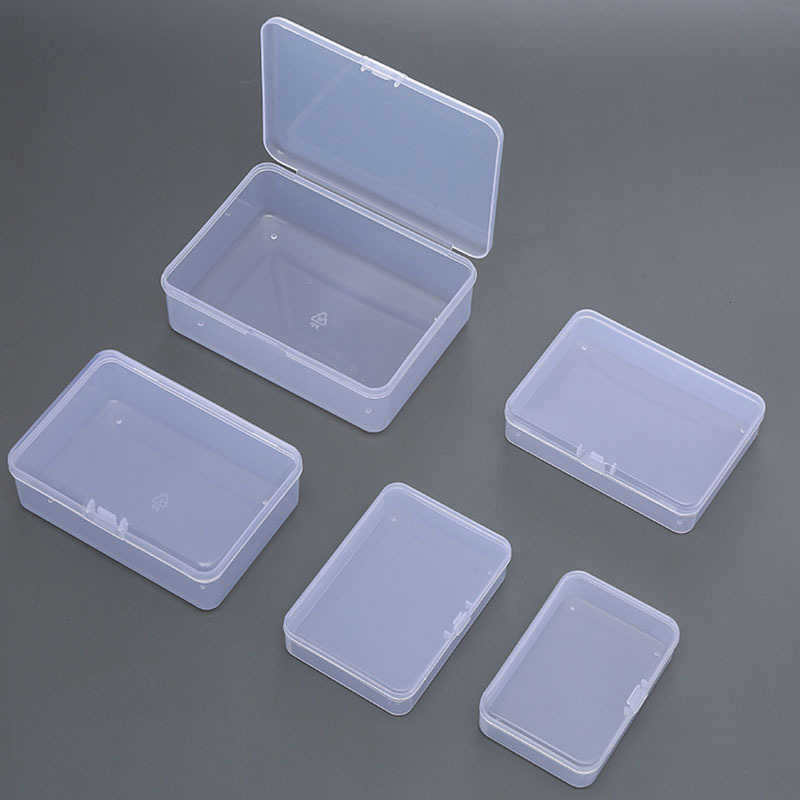 Rectangular plastic box parts battery fishing gear packaging box card small card photo card transparent storage box