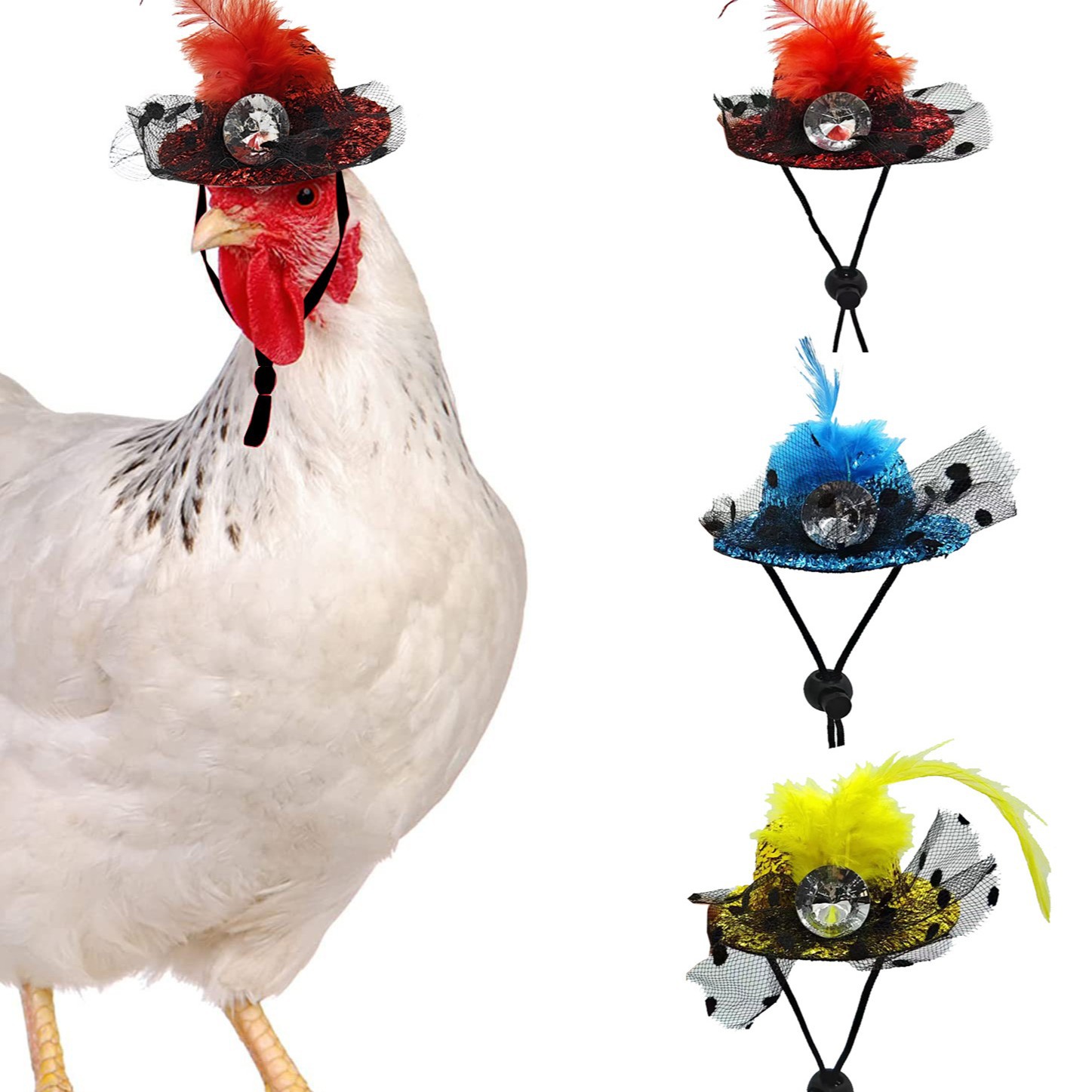 Cross-border rooster, hamster, rabbit, guinea pig, squirrel, pet hat with rope, decorative accessories, decorative small animal hat