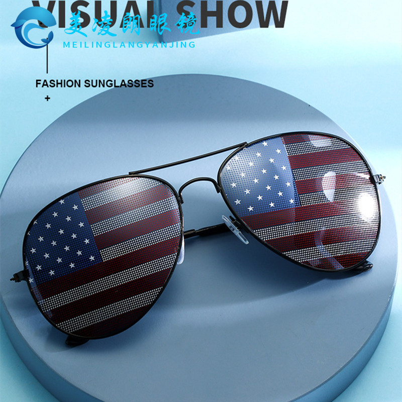 Manufacturer wholesale new 3026 spot flag sunglasses, prom party American flag glasses, classic sunglasses