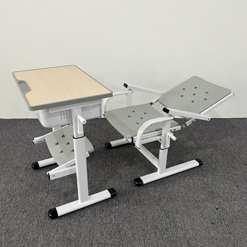New nap bed for primary and secondary school students, lunch break desks and chairs that can be lifted and reclined, children's school desks and chairs, learning chairs