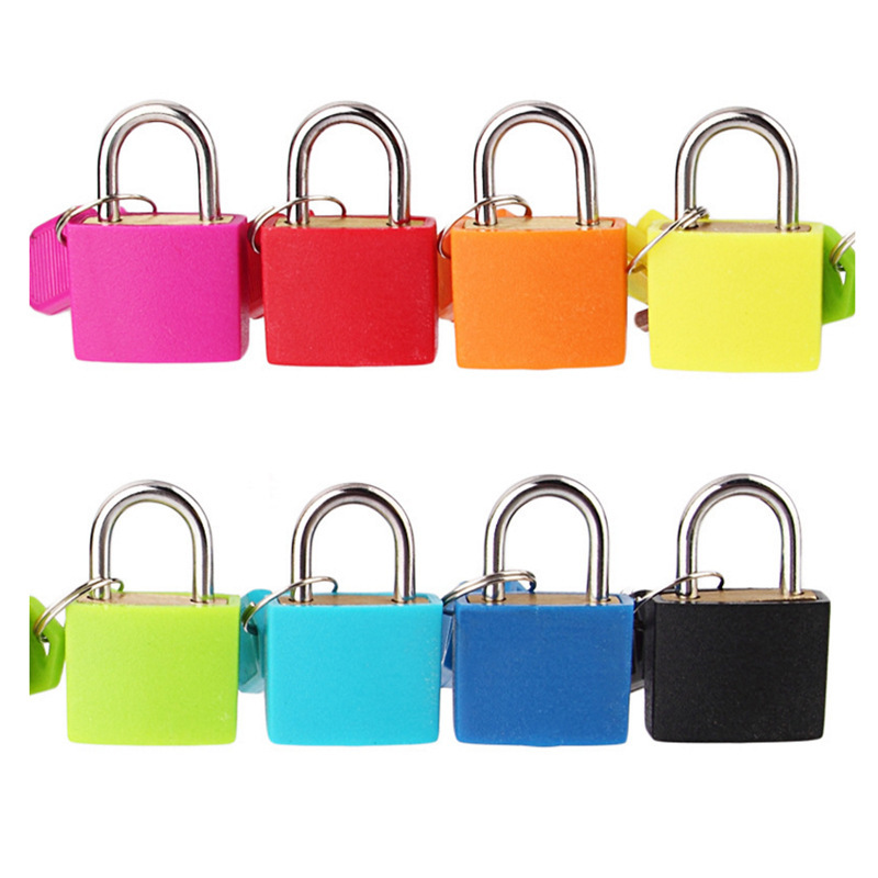 Luggage lock bag copper core padlock color small lock luggage bag cabinet lock student dormitory lock portable travel