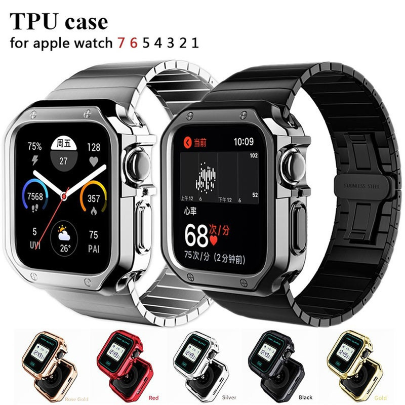 Suitable for Apple iWatch watch strap Apple Watch 6 7 SE 5 4 3 2 1 transparent TPU case