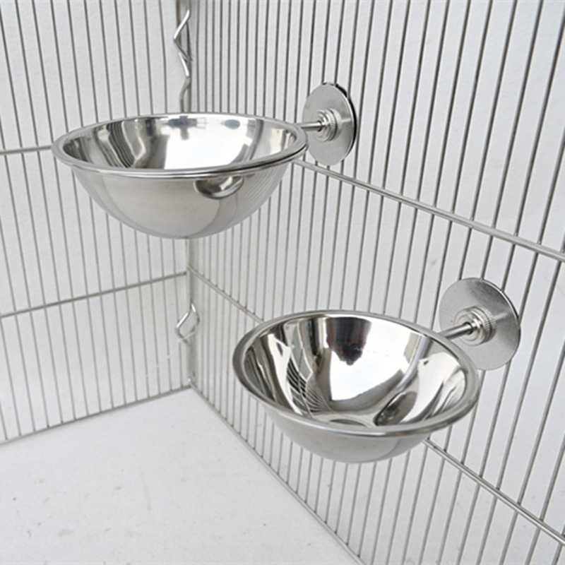 New parrot bird stainless steel food bowl food cup food bowl water cup feeding bowl basin cup birdcage accessories wholesale