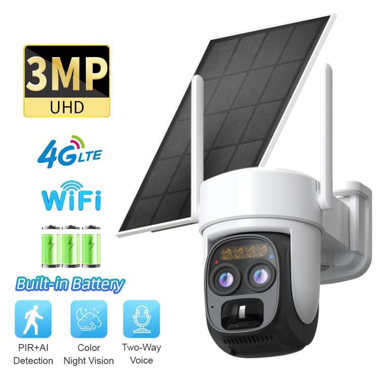 New Design Zoom Solar CCTV Security PTZ Camera Outdoor Gsm 4 Solar Camera 4g