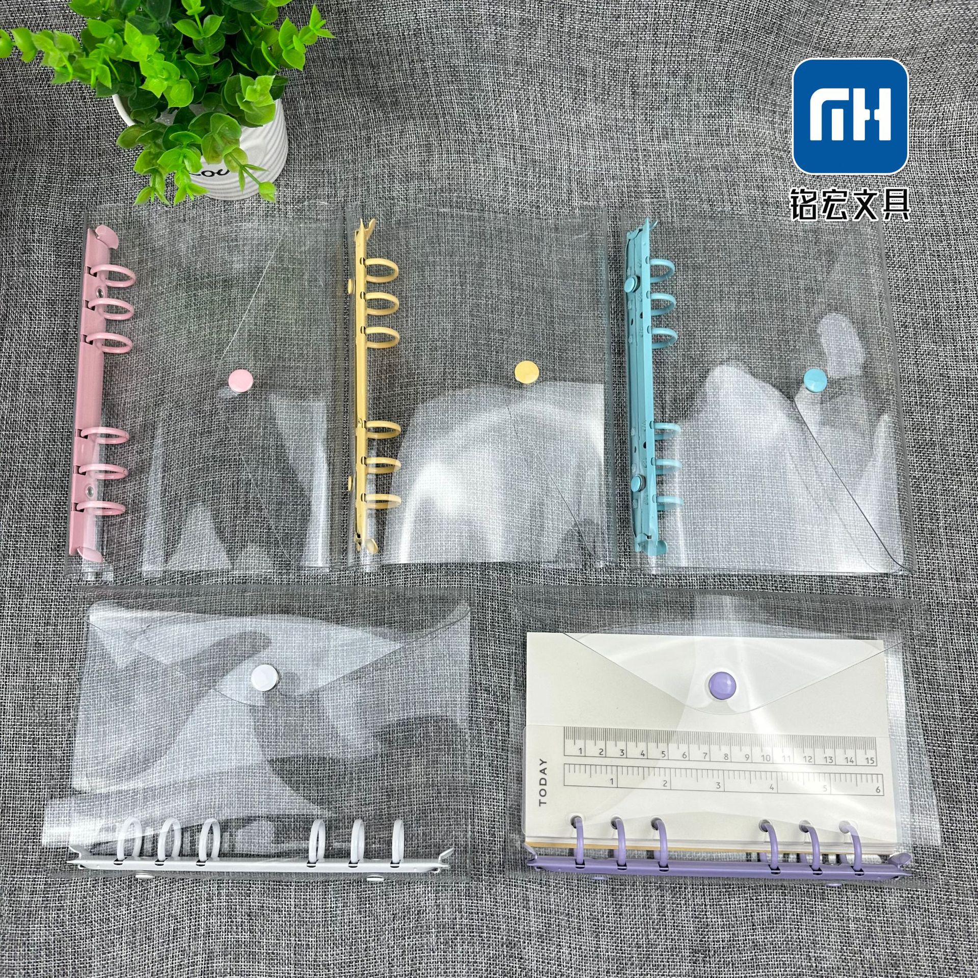 A6 color shell notebook transparent PVC note travel stationery handbook loose-leaf notepad transparent binder