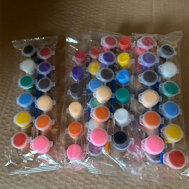 Children's acrylic paint 12-color set 6 conjoined kindergarten students art painting graffiti DIY gypsum paint strips 2