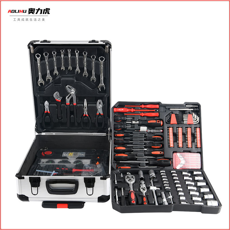 Household hardware tool box repair manual combination tool auto repair socket wrench screwdriver cross-border gift box set