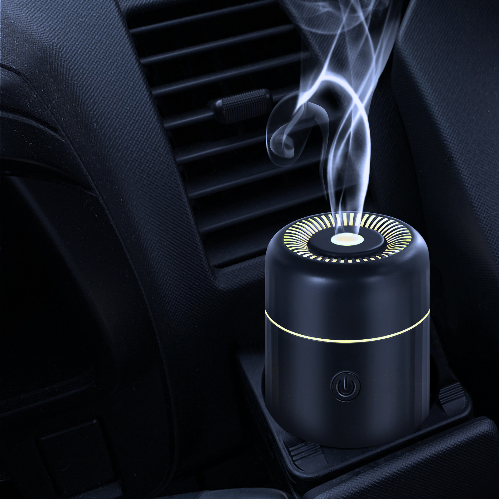Smart Car Humidifier Air Purifier 100ml Automatic Fragrance Machine Colorful Atmosphere Light Car Aromatherapy Machine