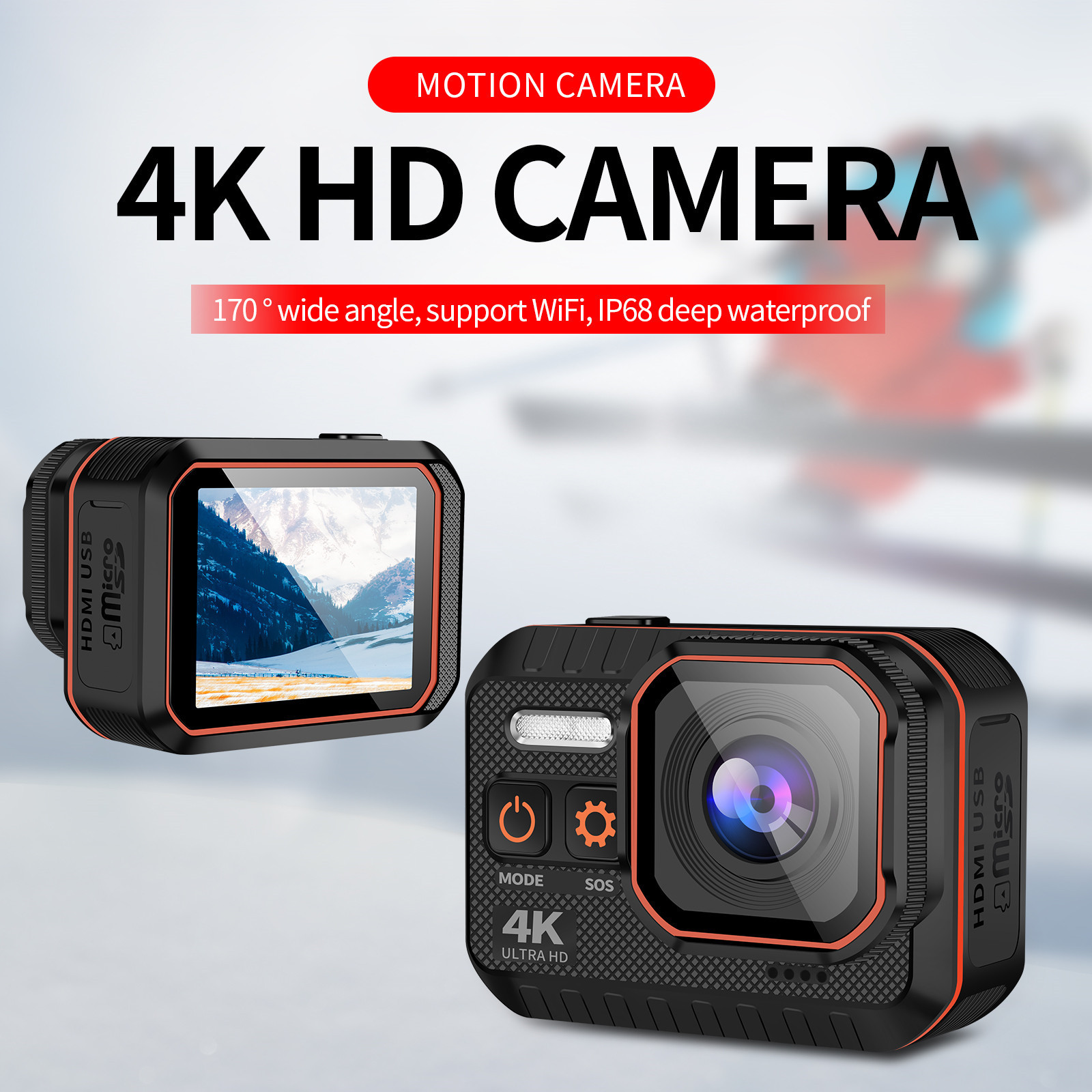 The new true 4K sports camera is bare-metal waterproof and comparable to GoPro HD camera sports DV sports camera
