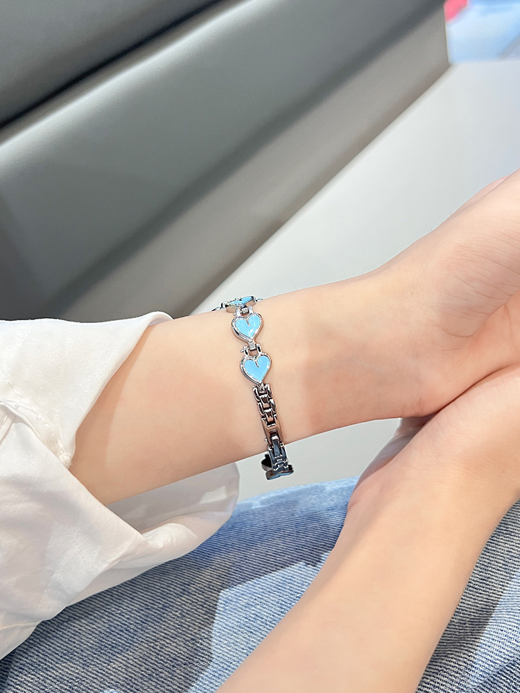 Suitable for Huawei Band 8 strap 7/6 smart Honor 6/7/pro new metal love bracelet, high-end and light