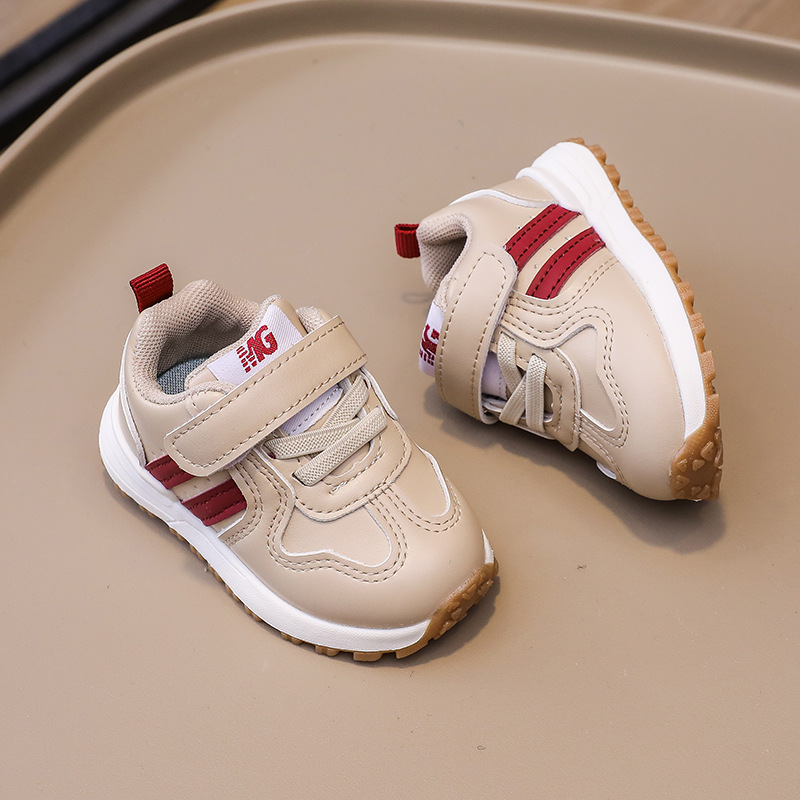 Soft-soled non-slip baby toddler shoes for autumn and winter, baby boy's sneakers, color-blocked Velcro girls' shoes, wholesale price