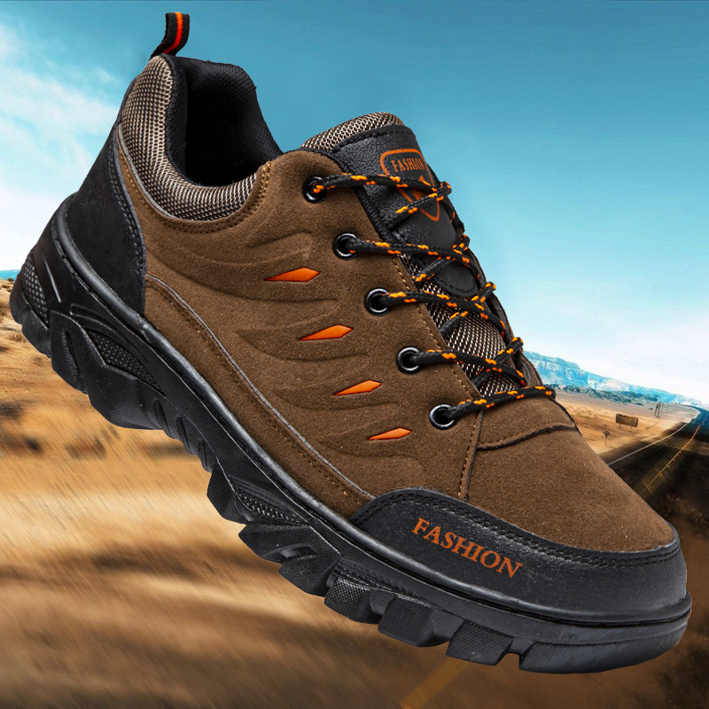 Cross-border mountaineering men's shoes new outdoor round-toe flat-heeled casual shoes men's trendy warm and comfortable cold-stick mountaineering shoes