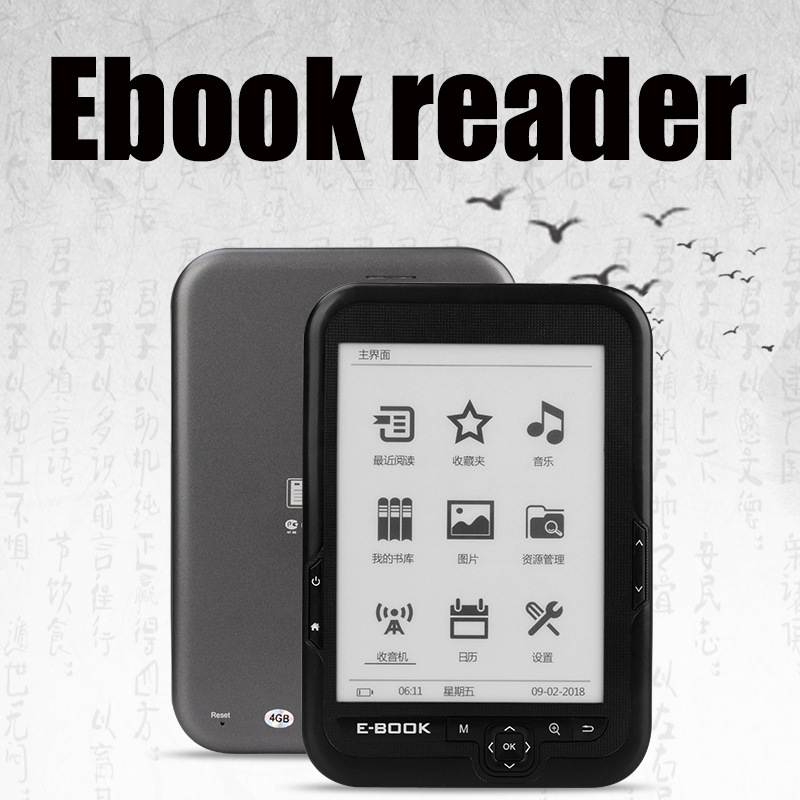 Cross-border 6-inch ink screen e-book reader audio EBOOK electronic paper book learning gifts can be developed