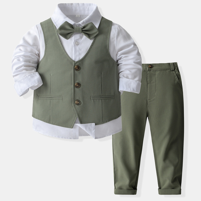 Cross-border boys' suits, small suits, spring and autumn new children's long-sleeved one-year-old baby performance clothes, children's party dresses