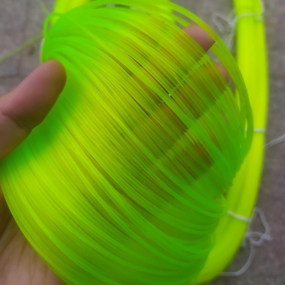 Fluorescent yellow nylon glue solid fishing line can be used to weave craft fishing monofilament line 0.3 to 1.5 mm