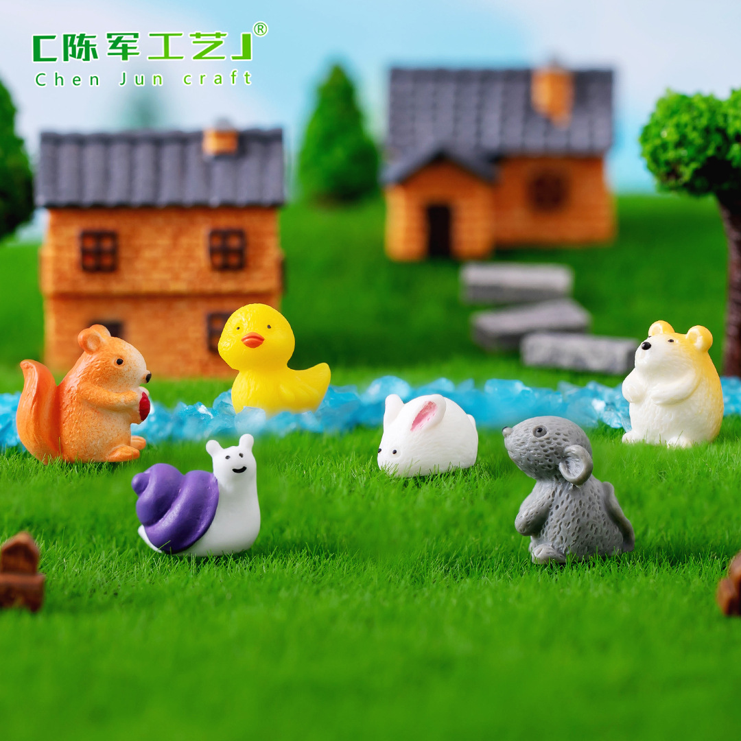 Moss micro landscape creative small animal doll retro house gardening landscaping decoration accessories miniature miniature ornaments 2