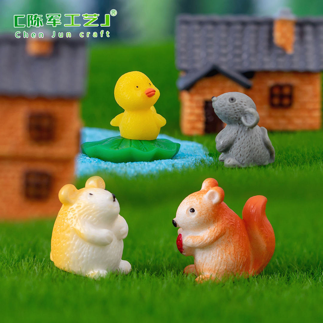 Moss micro landscape creative small animal doll retro house gardening landscaping decoration accessories miniature miniature ornaments 4