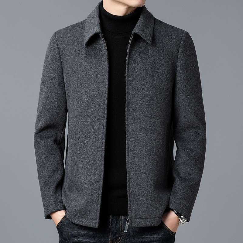 High-end genuine wool coat for men 2025 autumn and winter business casual lapel men's jacket versatile men's jacket