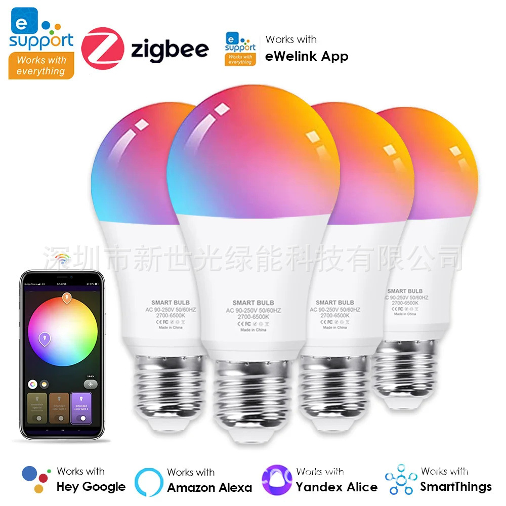 In stock smart Yiwei link zigbee light bulb alexa google home voice control app wifi smart light