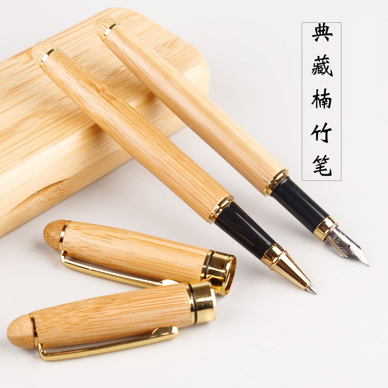 Manufacturer wooden bamboo pen set wholesale ballpoint pen signature pen cultural and creative gift set logo engraving pen