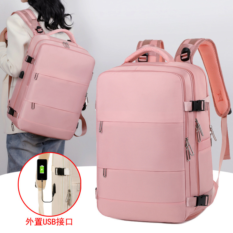 New men's and women's backpacks, large-capacity carry-on travel bags, multi-layer double zipper casual backpacks, laptop bags