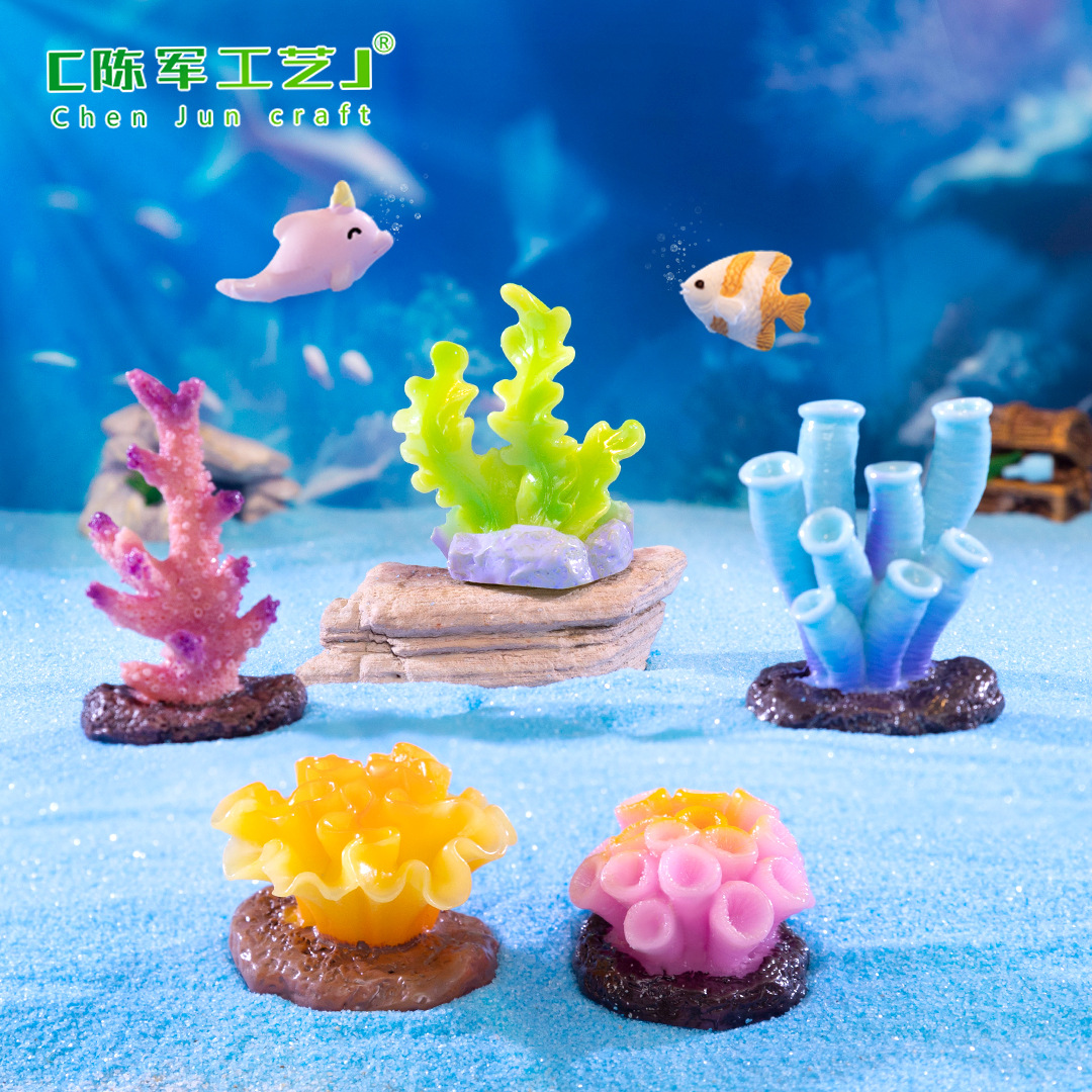 Micro landscape creative simulation colorful coral aquarium fish tank landscaping DIY decoration accessories mini small ornaments