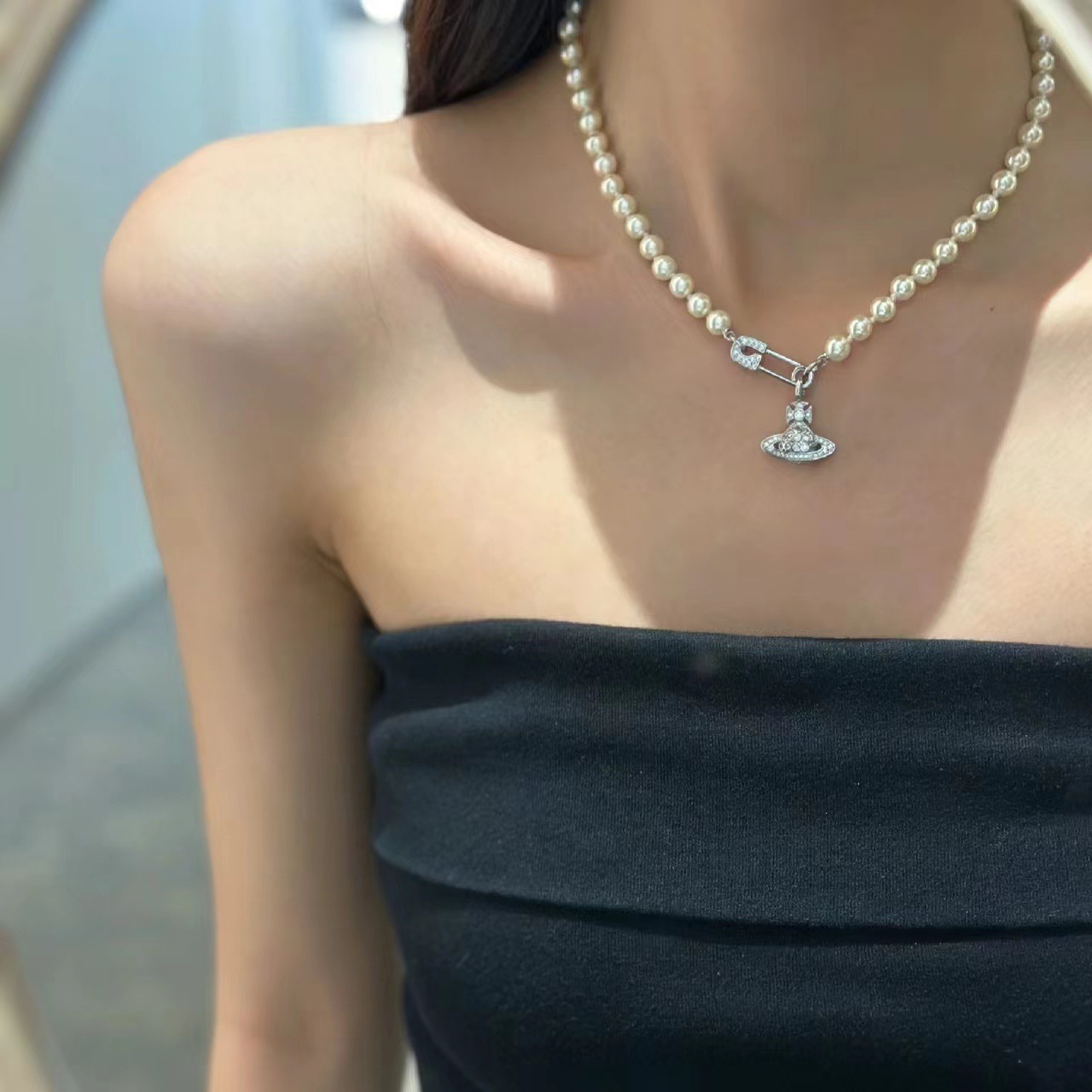 Queen Mother of the West Pin Saturn Pearl Necklace Planet Light Luxury Classic Fashion Clavicle Chain Women's Town Store Treasure Belt Label