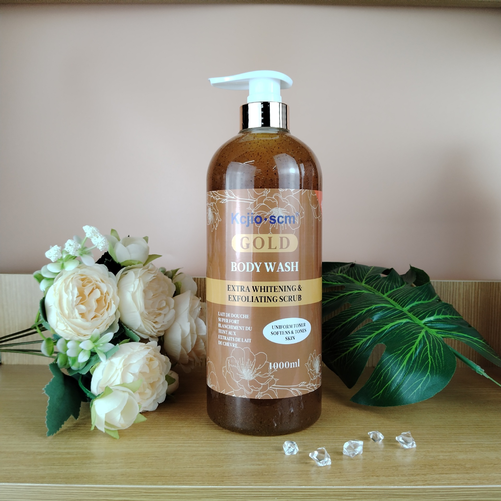 Cross-border English Gold Carrot Oil Tomato Goat Milk Vitamin C Almond Exfoliating Scrub Shower Gel