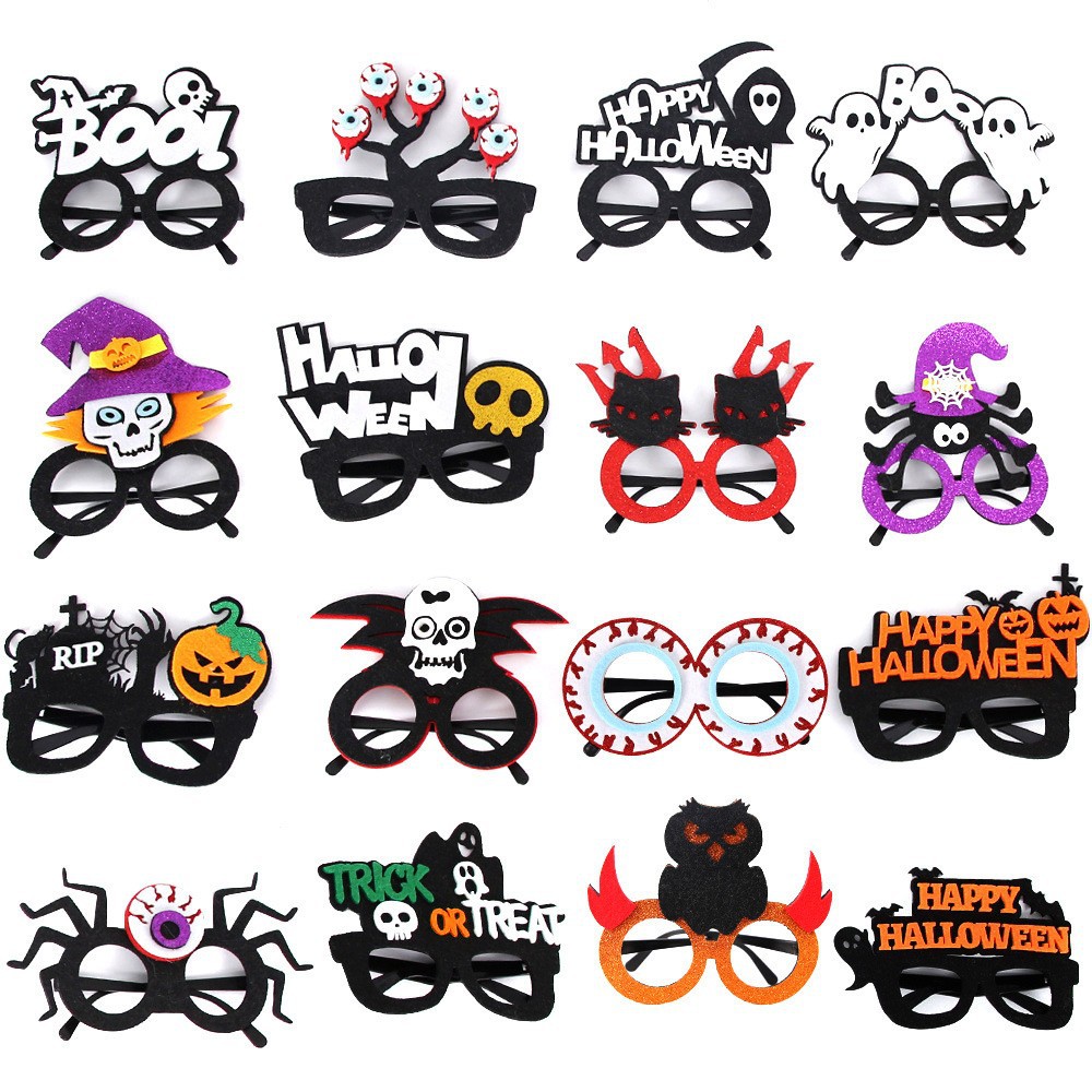 Halloween decoration supplies glasses holiday party dress up photo props horror demon skull ghost glasses frame