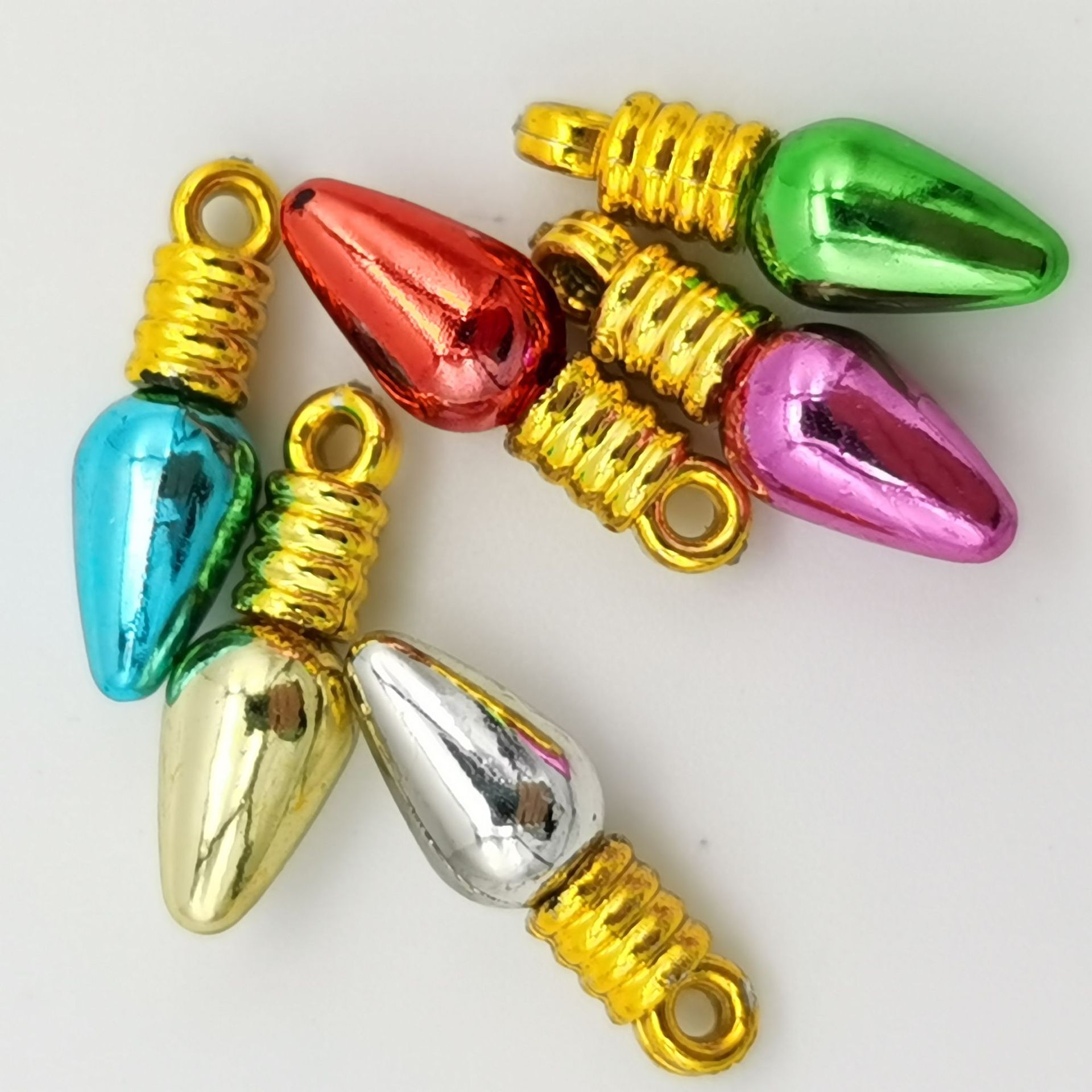 Colorful beads Christmas decoration, holiday DIY accessories, non-energized electroplated benzene colored small light bulbs 3