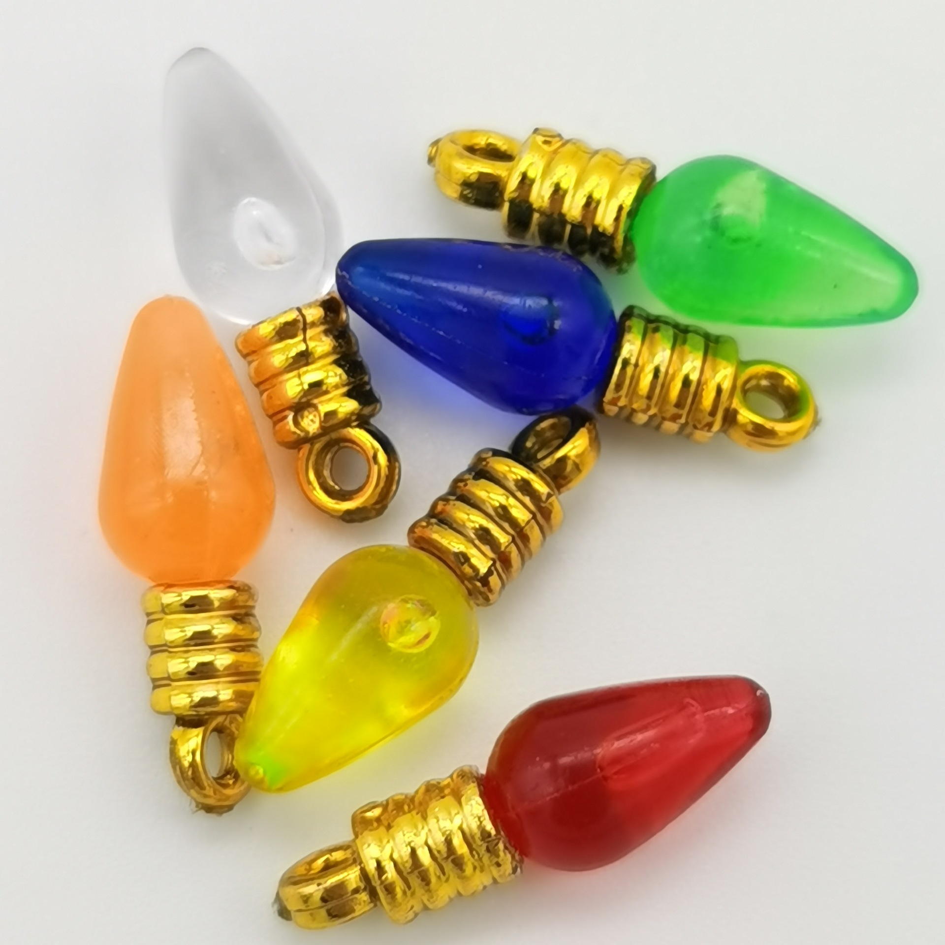 Colorful beads Christmas decoration, holiday DIY accessories, non-energized electroplated benzene colored small light bulbs 4