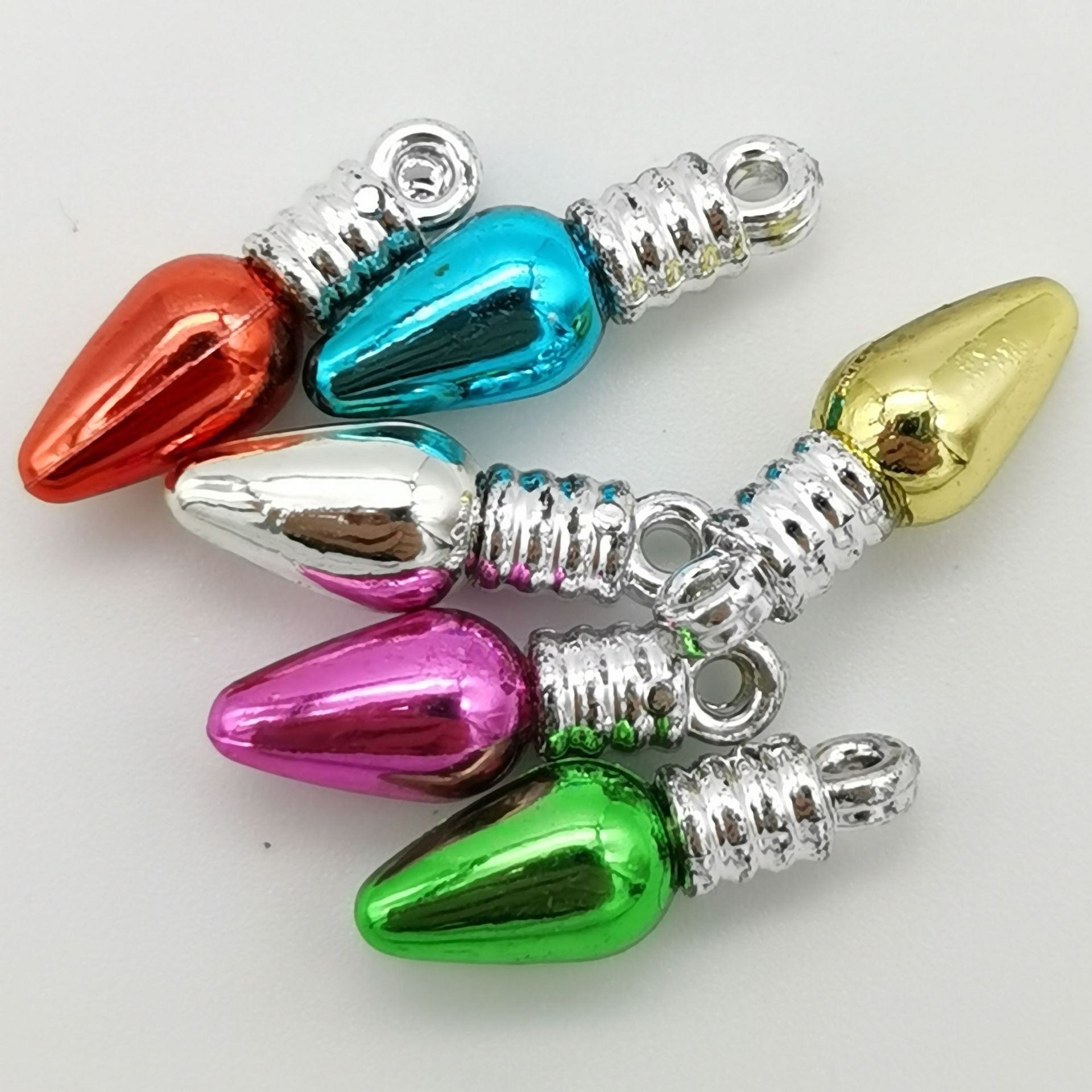 Colorful beads Christmas decoration, holiday DIY accessories, non-energized electroplated benzene colored small light bulbs 5