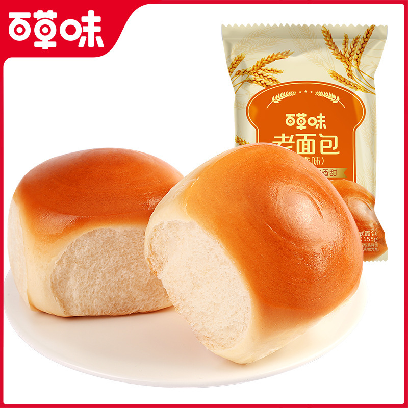 Baicao flavor old bread 155g breakfast pastries, desserts, office snacks, dormitory snacks, meal replacement soft bread