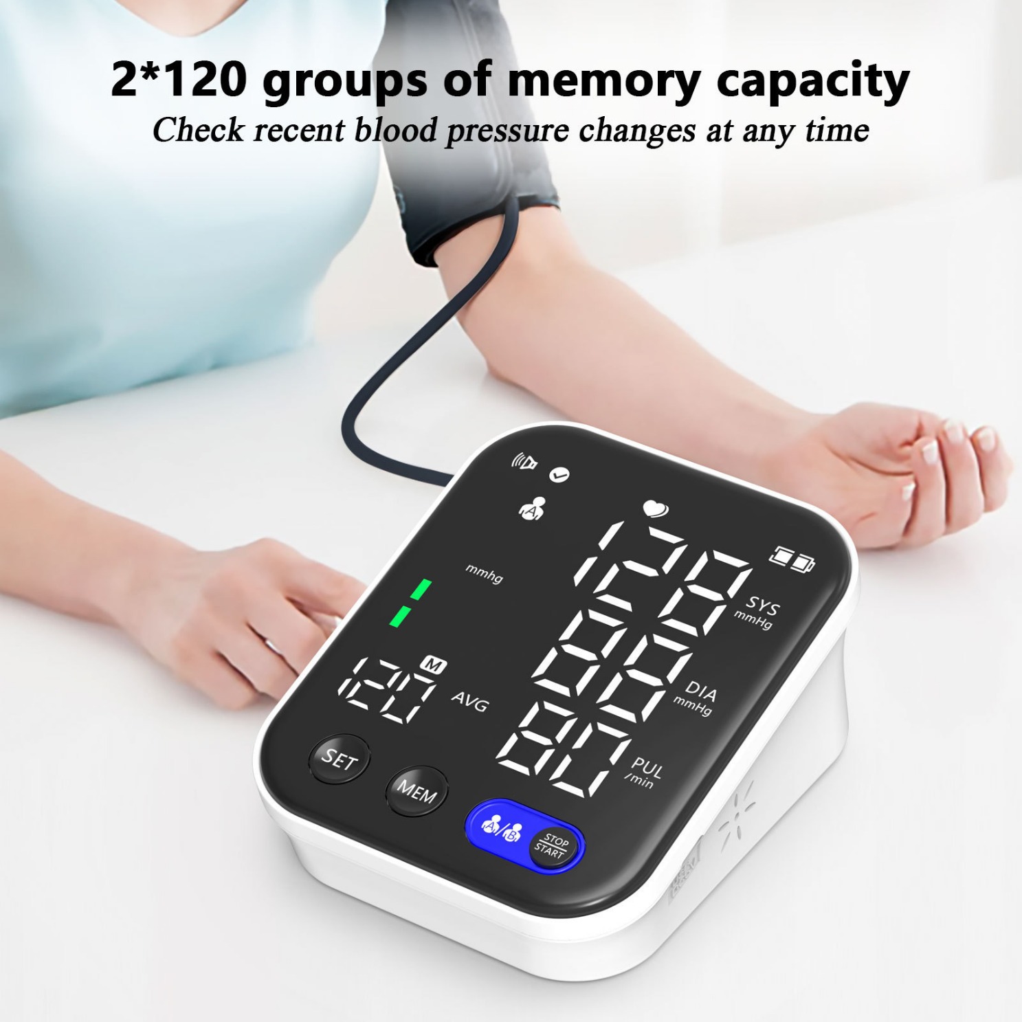 Cross-border export upper arm sphygmomanometer broadcasting LED screen household electronic measuring instrument intelligent voice broadcasting