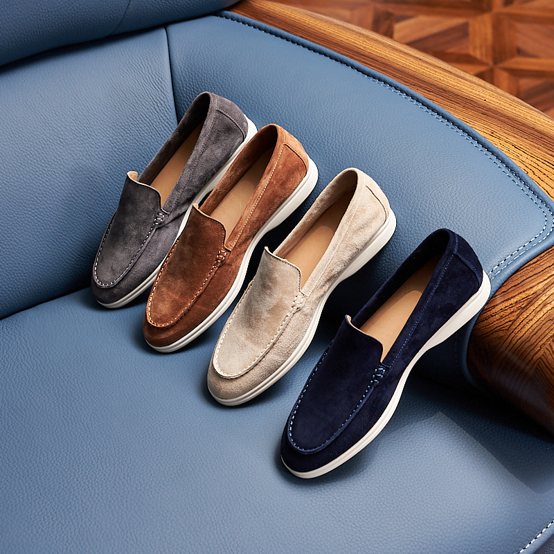 Cross-border British loafers retro casual slip-on men's loafers flat casual lazy loafers for men