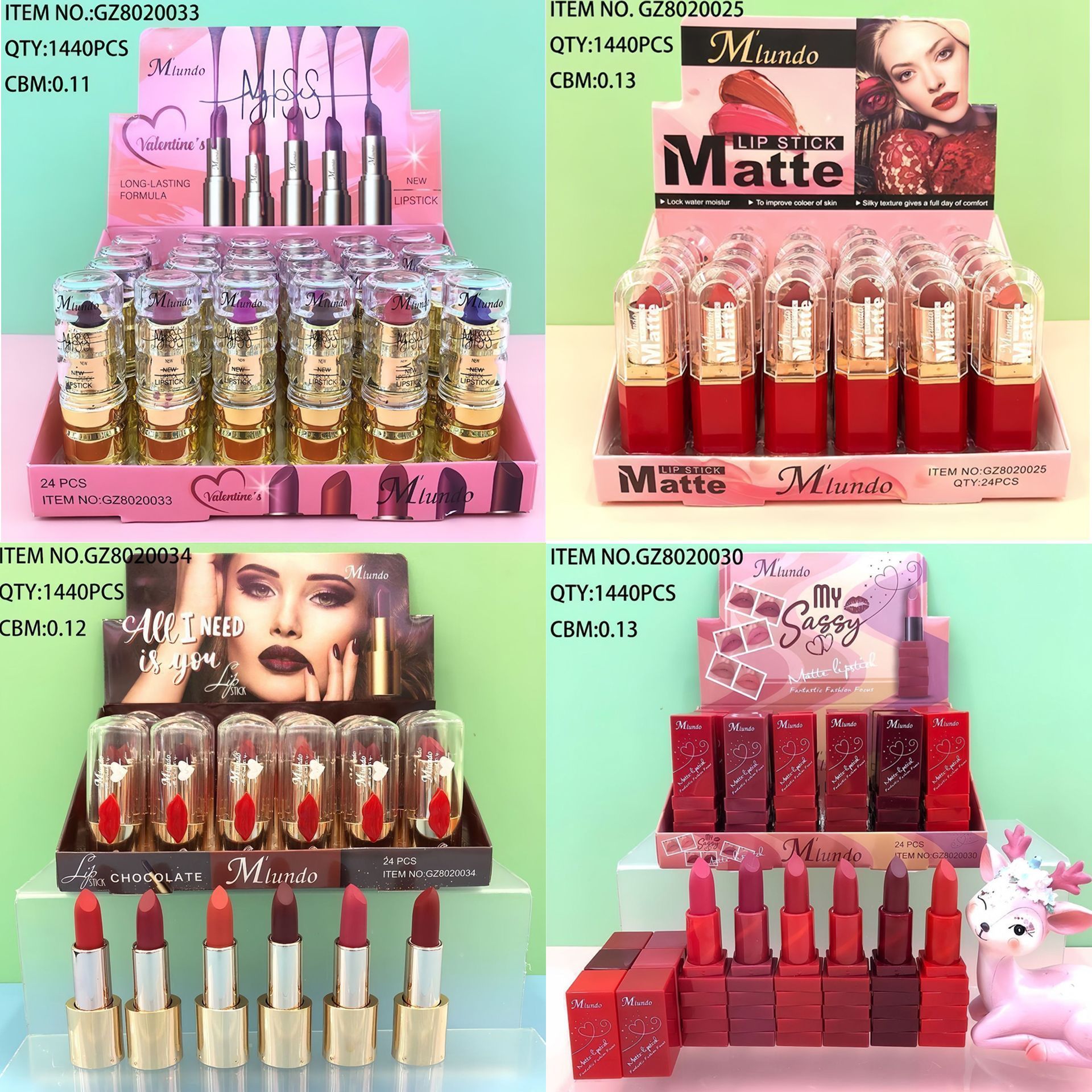 Mlundo velvet matte lipstick is long-lasting, waterproof, moisturizing, not easy to fade, non-stick cup lipstick cosmetics