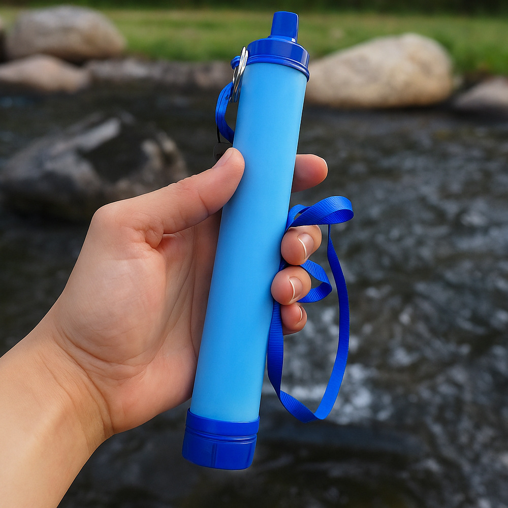 Outdoor survival water purifier, outdoor drinking water, portable direct drinking filter, straw, survival water purification pen, camping equipment