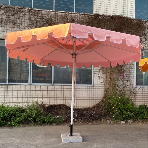 Double-layer lace all-aluminum center column umbrella garden parasol, courtyard umbrella beach umbrella, villa terrace decorative sun umbrella