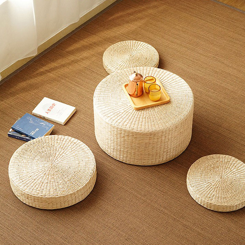 Japanese futon cushion round straw futon cushion decoration bay window balcony meditation floor mat meditation tatami mat