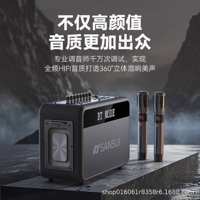 Shan-Shui G13 portable Bluetooth karaoke audio lyrics display outdoor home live broadcast sound card internal recorder