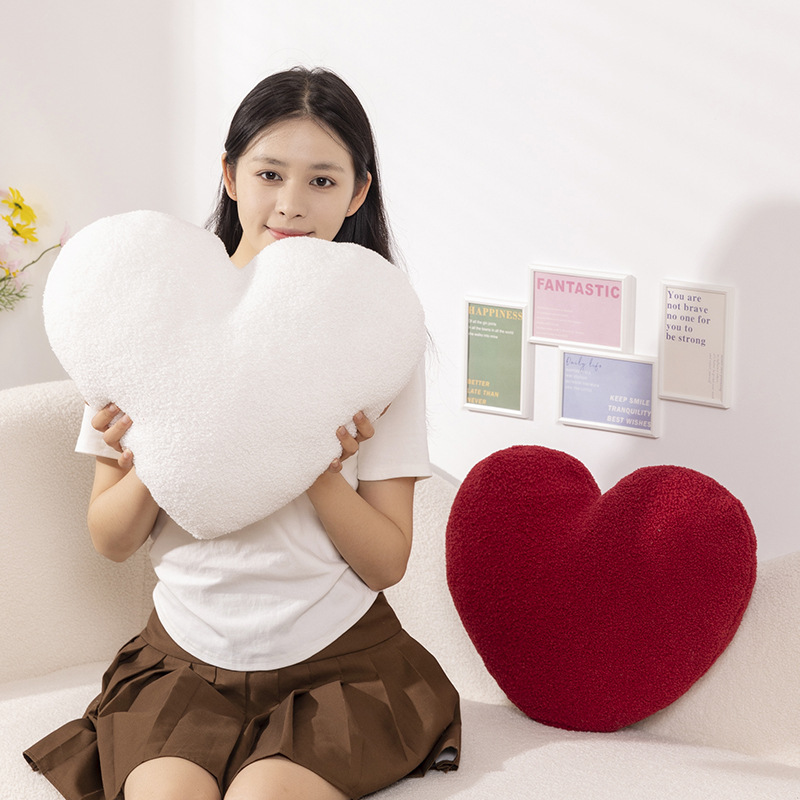 Ins style heart-shaped wedding pillow, love plush toy, girl's bed, living room, sofa cushion, Valentine's Day gift