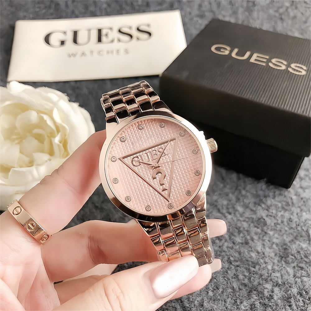 New model of personalized question mark pattern, exquisite and fashionable quartz watch, versatile rhinestone small disc women's steel band watch