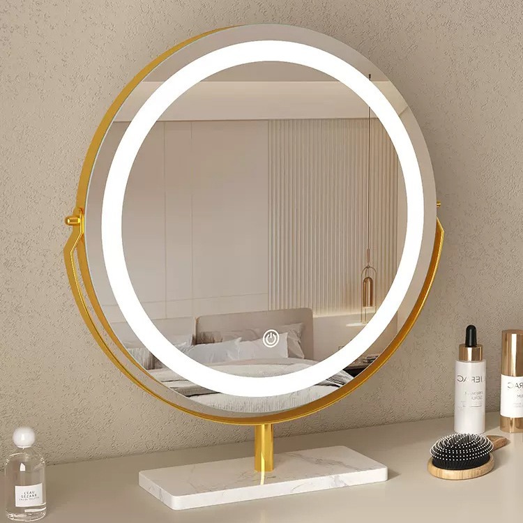 Desktop LED light makeup mirror internet celebrity light luxury fill light makeup mirror bedroom modern minimalist dressing table mirror