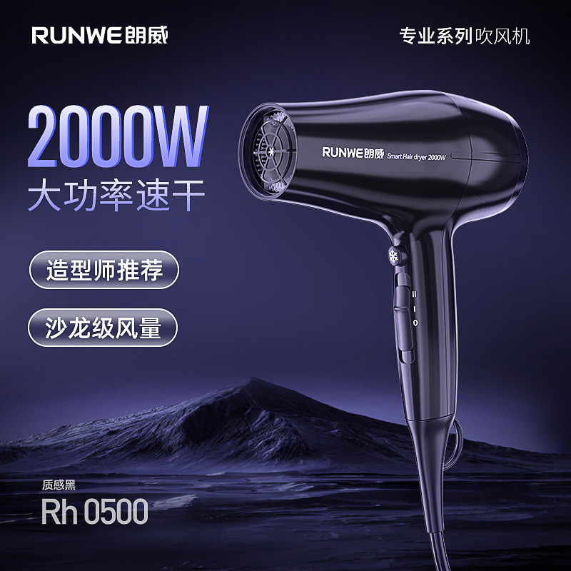 Langwei Hair Dryer High Power Hair Dryer 2000w Professional Hair Dryer Blue Light Negative Ion Hot and Cold Hair Salon Rh0500