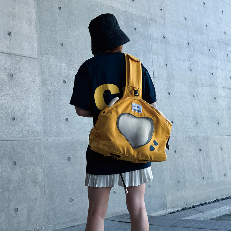 New cross-border Amazon cat bag, portable backpack, breathable canvas cat small pet large handbag