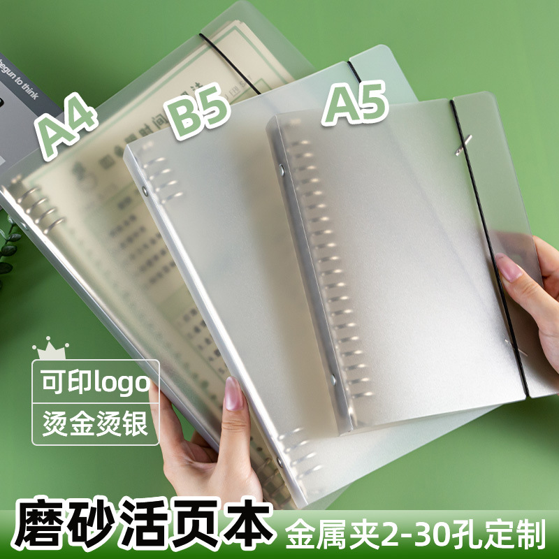 A4 binder 30 holes large capacity PP frosted transparent folder 26 holes B5 binder replacement core shell folder