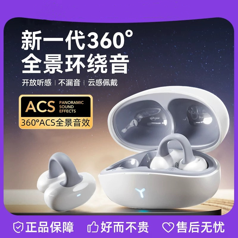 New Bluetooth headset, noise reduction, wireless ear clip type, over-ear type, non-in-ear, waterproof, sports, super long life and unlimited battery life