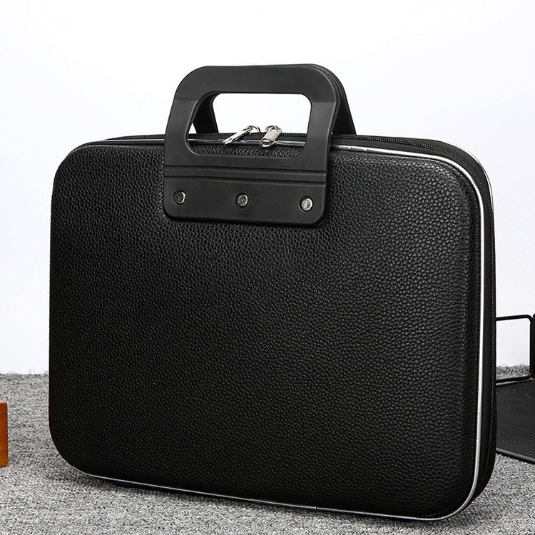 Factory direct supply hard shell briefcase computer bag waterproof PU imitation leather exhibition bag ready for printing LOGO portable